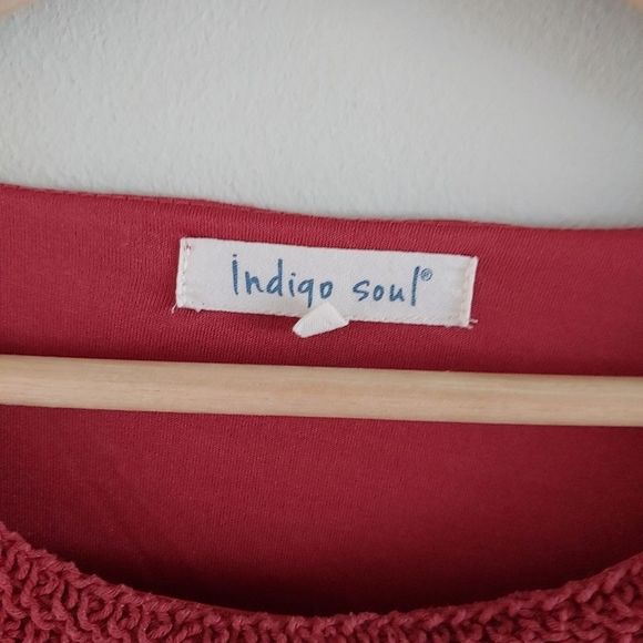 ndigo Soul tunic / dress top fully lined with crochet detailing boho. - Picture 5 of 6